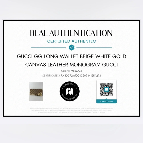 Authentic Gucci GG Long Wallet Beige White Gold Canvas Leather Monogram GUCCI - Picture 3 of 17